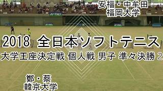 '18 全日本大学ソフトテニス王座決定戦 個人戦 男子 準々決勝 2