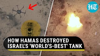 Hamas Drone Drops Grenade On Israel's Flagship Merkava MK4 Tank | Watch What Happened Next
