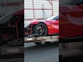 DDE Ferrari f12 doing a burnout on a moving trailer!