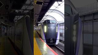 E353 series AZUSA Limited Express arriving at Tokyo Station, Japan, June 11, 2023