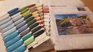 Such Vivid Colors! Counted Cross Stitch Kit Unboxing -- Liguria -- Riolis #1747