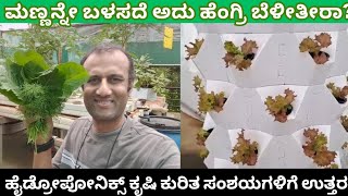 ಹೈಡ್ರೋಪೋನಿಕ್ಸ್ ಕೃಷಿ ಕುರಿತ ಸಂಶಯಗಳಿಗೆ ಉತ್ತರ | ಮಣ್ಣಿಲ್ಲದೇ ಹೆಂಗ್ರೀ ಬೆಳೀತೀರಾ??