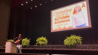 Mark Bushman speaks at Autumn Bushman's Celebration of Life
