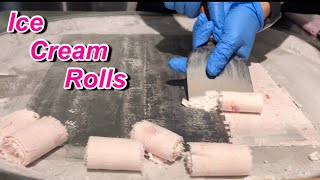 Japanese Food ロールアイス作り　Amazing Ice Cream Rolls