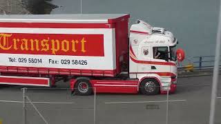 Irish lorries and others at Holyhead Ferry Terminal