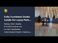 Fully Furnished Studio Condo For Lease Park Terraces Makati City