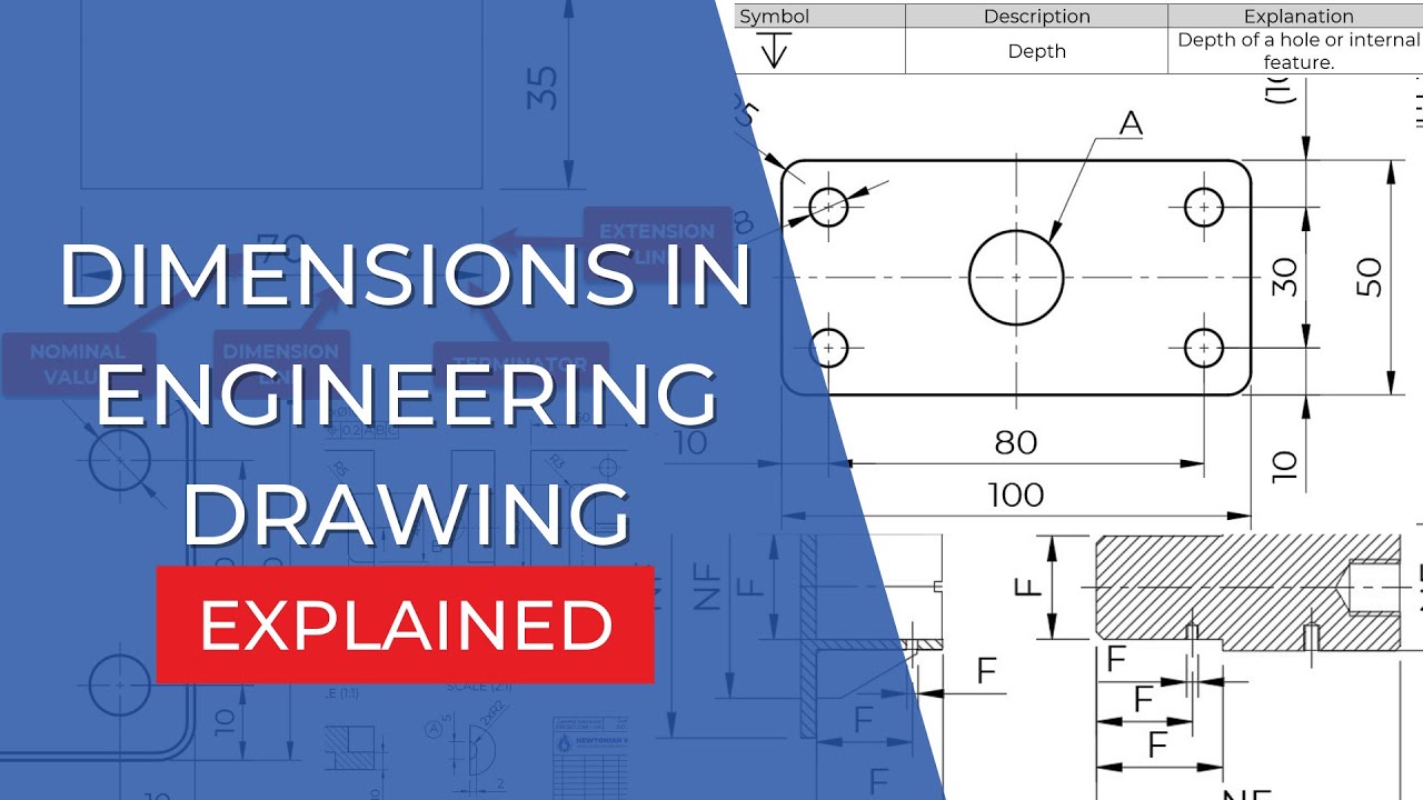 Dimensions In Engineering Drawing Explained Iso Youtube
