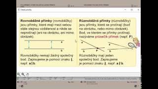 Rovnoběžky, různoběžky, Geometrie pro 4.ročník, str. 11, úvod A