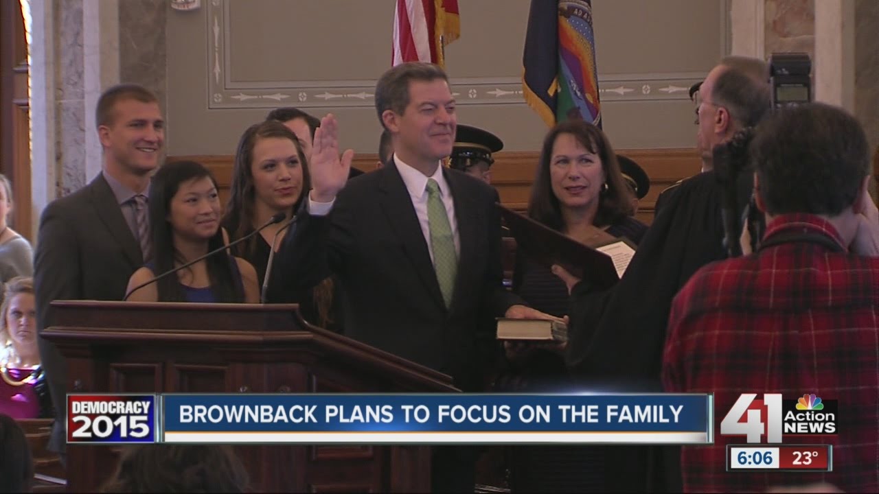 Gov. Brownback Begins Second Term As Kansas Governor - YouTube