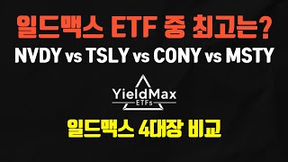 일드맥스 최고 인기 ETF 비교 (TSLY vs NVDY vs CONY vs MSTY)