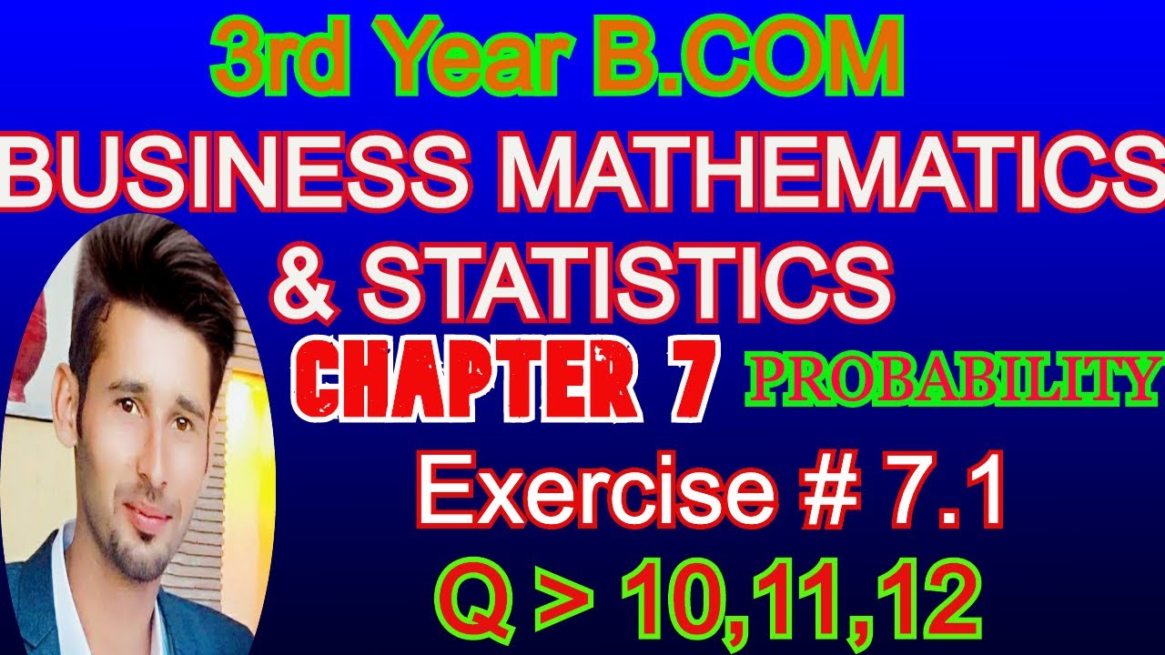 B.Com 1st Year Statistics Chapter 7 Exercise 7.1 || 3rd Year Statistics ...