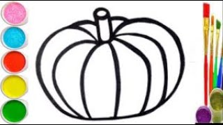 Drawing a pumpkin for children / bolalar uchun qovoq chizish