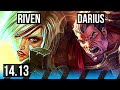 RIVEN vs DARIUS (MID) | 11/1/6, 65% winrate, Dominating | EUNE Master | 14.13