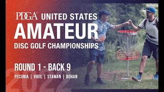 2022 United States Amateur Disc Golf Championship | R1B9 | Pecunia, Vigil, Staman, Bohan