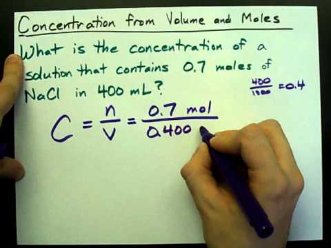 How to Calculate Concentration (from Volume and Moles) How to Calculate Concentration (from Volume and Moles)