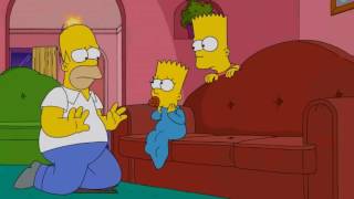 The Simpsons - Homer almost strangles Maggie and later messing around with Bart's hair