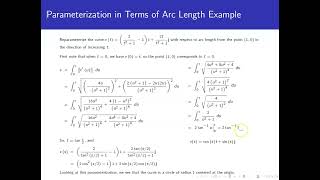 Parameterization in Terms of Arc Length Example