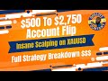 INSANE Forex Scalp Trading For XAUUSD(GOLD)| Full Breakdown | $500 TO $2,750 |Flipping Small Account