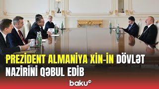 İlham Əliyev Almaniya Xarici İşlər Nazirliyinin dövlət nazirini qəbul edib