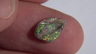 Natural Lightning Ridge Opal Carving - Gem Multicolor Fire - 1.25ct