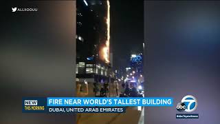 Fire near world's tallest building Burj Khalifa in Dubai