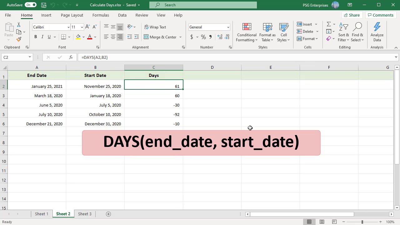 Different Ways To Calculate Number Of Days Between Two Dates In Excel ...