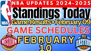 NBA Standings \u0026 Game Result Today | February 09, 2025 #nba #standings #games #results #schedule