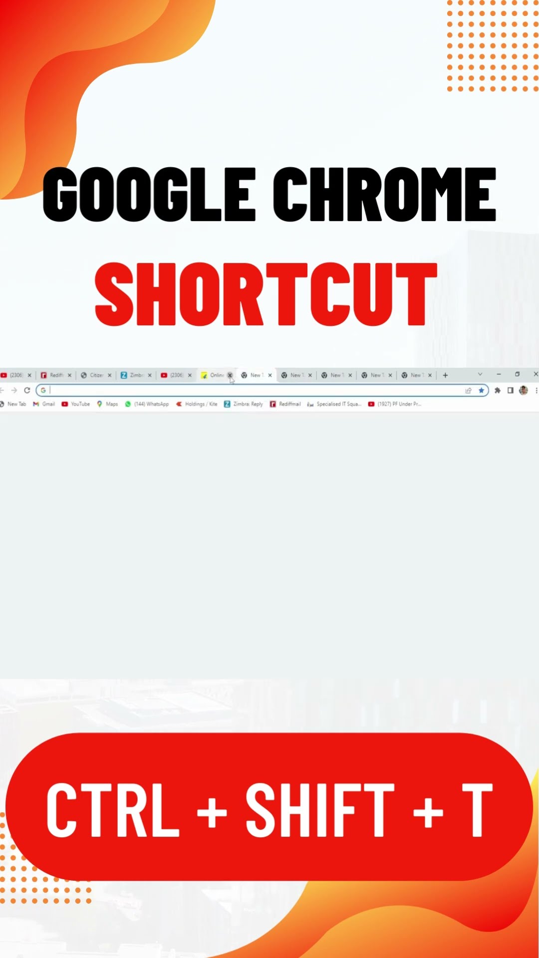 How to Restore Tab in Google Chrome Google Chrome Shortcuts 2023 #shortvideo #shortcut