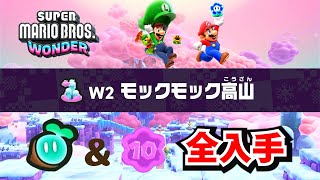 【スーパーマリオブラザーズ・ワンダー】W2 モックモック高山　ワンダーシード全30個 \u0026 10フラワーコイン　全入手場所