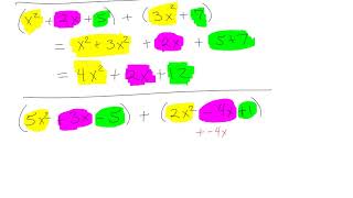 Adding and Subtracting Polynomials