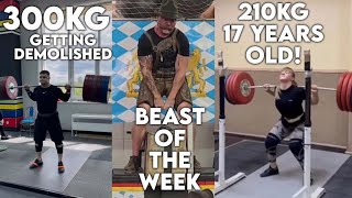 17 Year Old Squats 210kg - 273kg Stone Lift - 300kg+ Squats!!!