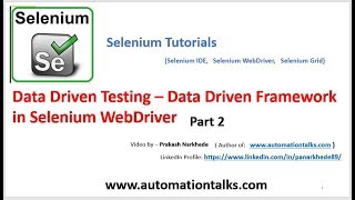 Selenium Video - Data Driven Framework - Data Driven Testing In Selenium Webdriver - Part 2