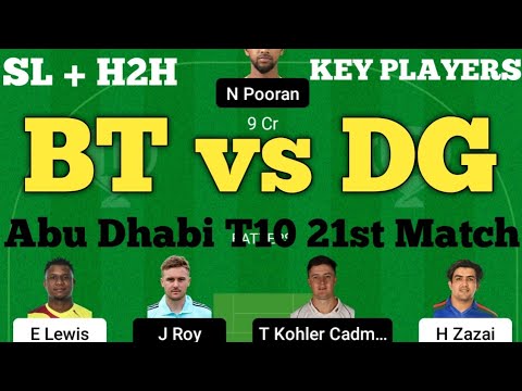 BT Vs DG Dream11 Prediction | Bangla Tigers Vs Deccan Gladiators ...