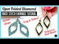 DIY Open Folded Diamond Brick Stitch Earrings Tutorial