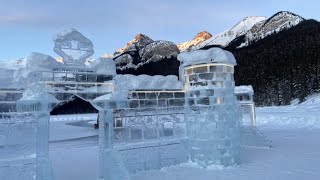 Lake Louise Ice Magic, 🇨🇦National Figure Skating team training 冰雕 ⛸️滑冰 偶遇加拿大国家队路易斯湖的冬天(群友James制作)