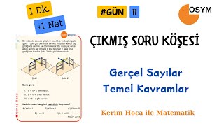 ÖSYM KÖŞESİ GÜN 11 | Temel Kavramlar - Turnike MSÜ 2019| 1 dk. +1 Net |