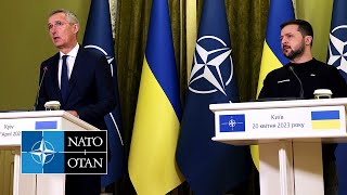 NATO Secretary General with the President of Ukraine 🇺🇦 Volodymyr Zelenskyy, 20 APR 2023