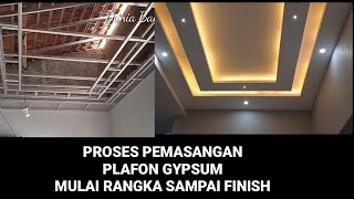 PROSES PEMBUATAN PLAFON DROP CEILING DARI RANGKA SAMPAI JADI