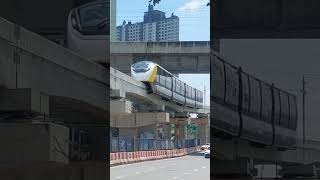 รถไฟฟ้าสายสีเหลือง ทดสอบลอดใต้ทางรถไฟฟ้า Airport Link บริเวณนี้เป็นจุดต่ำสุดของเส้นทาง สถานีหัวหมาก