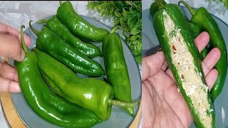 মুচমুচে মরিচ পাকোড়া রেসিপি || Deep Fried Capsicum pakoda || Stuffed mirchi chop