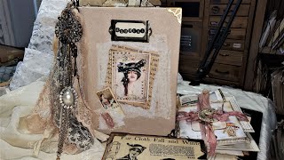 Junk Journal Flip Through! ~Vintage Journal! Shabby Chic Journal! Postage Writing Theme ~ Part 1