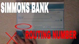 ✅ Simmons Bank ABA Routing Number - Where Is It? 🔴