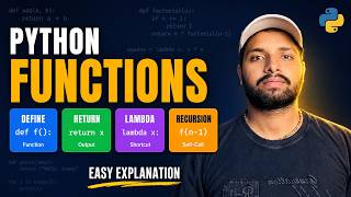 Python Functions Complete Tutorial in Hindi | def, return, *args, **kwargs, lambda, recursion