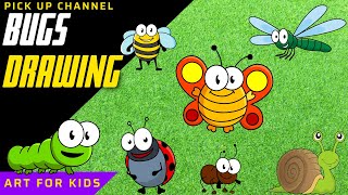 Bugs Drawing for kids | Crayons Drawing for kids | Coloring | Sketching