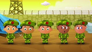 Five Little Soldiers - English Nursery Rhymes - Cartoon And Animated Rhymes
