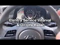 2023 - 2024 Hyundai Elantra oil life and service interval Reset