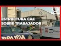 Tráiler tira estructura y cae sobre un trabajador | Las Noticias Puebla