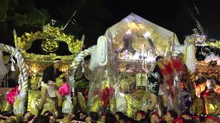 高砂神社秋祭り2018年例大祭 宮出し後練り合せ 戎町vs農人町vs中部vs西畑町