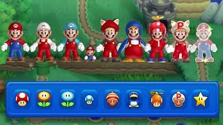 New Super Mario Bros U - All Power-Ups (2 Player)