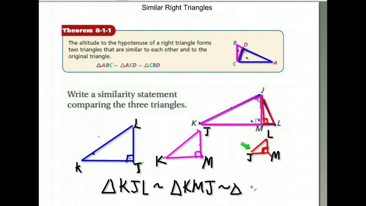 Geometry B Workbook 16 Part 1 Similarity State - YouTube